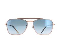 Ray-Ban Unisex RB3636 NEW CARAVAN - Frame color: Rose Gold, Lens color: Clear Gradient Blue, Size 5515-