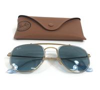 Ray-Ban Sunglasses RB3648-M THE MARSHAL II 9123/3M Gold Aviator with Blue Lenses