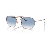 Ray - Ban RB3707 92023F Unisex Sunglasses Metal Gold Blue Geometric Normal Shaded