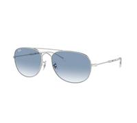 Ray - Ban Unisex RB3735 BAIN BRIDGE 003/3F Sunglasses Metal Silver Blue Pilot Normal Shaded