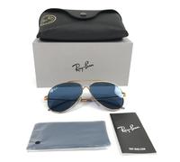 Ray-Ban Sunglasses RBR0101S AVIATOR REVERSE 9202/3A Rose Gold w Blue Lens 59 mm