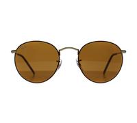 Ray-Ban Sunglasses Round Metal 3447 927533 Matte Havana On Matte Gold Brown