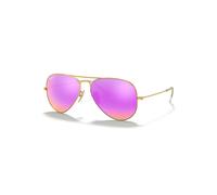 Ray-Ban Sunglasses Unisex Aviator Flash Lenses - Gold Frame Pink Lenses Polarized 58-14
