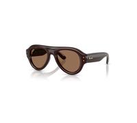 Ray-Ban Sunglasses Unisex Aviator Puffer - Transparent Dark Brown Frame Brown Lenses 52-21