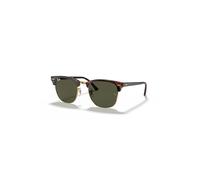 Ray-Ban Sunglasses Unisex Clubmaster Classic - Tortoise On Gold Frame Green Lenses 49-21