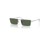 Ray-Ban Sunglasses Unisex Emy Bio-based - Silver Frame Green Lenses Polarized 59-17