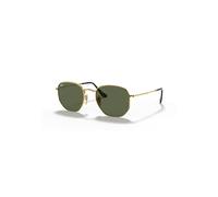 Ray-Ban Sunglasses Unisex Hexagonal Flat Lenses - Arista Gold Frame Green Lenses 54-21