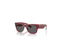 Ray-Ban Unisex Sunglass RB0840S Mega Wayfarer Bio-Based - Frame color: Transparent Red, Lens color: Dark Grey