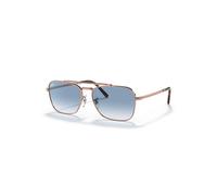 Ray-Ban Sunglasses Unisex New Caravan - Pink Gold Frame Blue Lenses 55-15