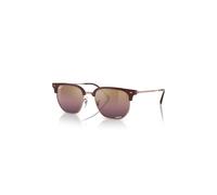 Ray-Ban Sunglasses Unisex New Clubmaster - Rose Gold Frame Red Lenses Polarized 53-20