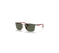 Ray-Ban Unisex Sunglass RB3673M Scuderia Ferrari Collection - Frame color: Black On Gold, Lens color: Green Classic