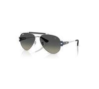 Ray-Ban Sunglasses Unisex Rb3762m Scuderia Ferrari Collection - Matte Light Blue & Silver Frame Grey Lenses 58-14
