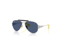 Ray-Ban Sunglasses Unisex Rb3762m Scuderia Ferrari Collection - Matte Silver Frame Blue Lenses 58-14