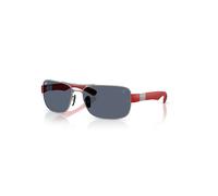 Ray-Ban Sunglasses Unisex Rb3763m Scuderia Ferrari Collection - Matte Red Frame Grey Lenses 64-17