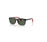 Ray-Ban Sunglasses Unisex Rb9084s Kids Bio-based - Black On Rubber Red Frame Green Lenses 47-16