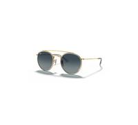 Ray-Ban Sunglasses Unisex Round Double Bridge - Arista Gold Frame Blue Lenses 51-22