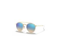 Ray-Ban Sunglasses Unisex Round Double Bridge - Arista Gold Frame Blue Lenses 51-22