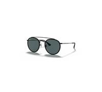 Ray-Ban Sunglasses Unisex Round Double Bridge - Black Frame Blue Lenses 51-22