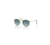 Ray-Ban Sunglasses Unisex Round Metal - Gold Frame Blue Lenses 50-21