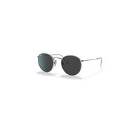 Ray-Ban Sunglasses Unisex Round Titanium - Silver Frame Black Lenses Polarized 50-21