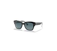 Ray-Ban Sunglasses Unisex State Street - Black On Transparent Frame Blue Lenses 52-20