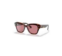 Ray-Ban Sunglasses Unisex State Street @collection - Havana On Transparent Pink Frame Violet Lenses 49-20
