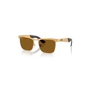 Ray-Ban Sunglasses Unisex Wayfarer Deluxe - Sandblasted Legend Gold Frame Brown Lenses 56-18