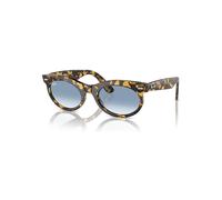 Ray-Ban Sunglasses Unisex Wayfarer Oval - Yellow Havana Frame Blue Lenses 53-22