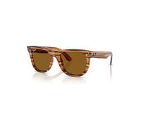 Ray-Ban Sunglasses Unisex Wayfarer Reverse - Striped Havana Frame Brown Lenses Polarized 50-22