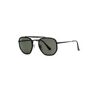 Ray-ban - The Marshal II Polarised Aviator Sunglasses, Sunglasses, Black, Metal, Dark Grey Lenses, High End Sunglasses, 100% UV Protection