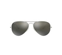 Ray-Ban Aviator Unisex Silver Polarized Green Mirror Sunglasses Metal - One Size
