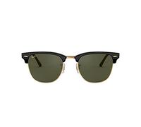 Ray - Ban Unisex Ray - Ban RB3016F CLUBMASTER LOW BRIDGE FIT W0365 Sunglasses Acetate Black G15 Squared Normal