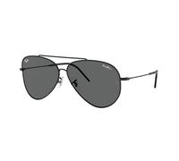 Ray-Ban Unisex Sunglass RBR0101S Lenny Kravitz X Aviator Reverse - Frame color: Black, Lens color: Dark Grey