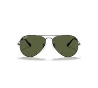 Ray-Ban Unisex Aviator Sunglasses, Gunmetal Crystal Green Polarized, 58 mm UK