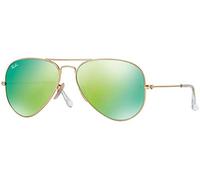 Ray-Ban Unisex Original Avi, Gld Mat, Grn Mir Sunglasses, Gold Matte, 62 mm UK