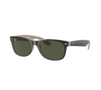 Ray - Ban Unisex Ray - Ban RB2132 NEW WAYFARER 875 Sunglasses Injected Black Green G15 Squared Normal