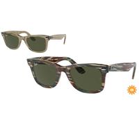 Ray - Ban Unisex Ray - Ban RB2140 WAYFARER 138731 Sunglasses Acetate Grey Green Squared Normal