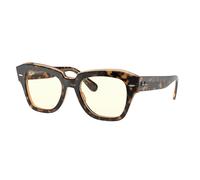 Ray - Ban Unisex RB2186 STATE STREET 1292BL Sunglasses Acetate Gold Transparent Squared Photochromatic