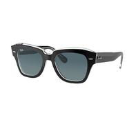 Ray - Ban Unisex Ray - Ban RB2186 STATE STREET 12943M Sunglasses Acetate Black Blue Squared Normal Shaded