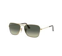 Ray - Ban Unisex Ray - Ban RB3136 CARAVAN 181/71 Sunglasses Metal Gold Grey Squared Normal Shaded