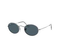 Ray - Ban Unisex Ray - Ban RB3547 OVAL 003/R5 Sunglasses Metal Silver Blue Round Normal