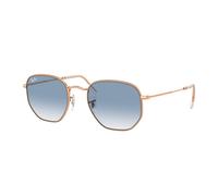 Ray - Ban Unisex Ray - Ban RB3548 HEXAGONAL 92023F Sunglasses Metal Gold Blue Geometric Normal Shaded