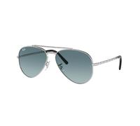 Ray - Ban Unisex Ray - Ban RB3625 NEW AVIATOR 003/3M Sunglasses Metal Silver Blue Pilot Normal Shaded