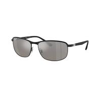 Ray - Ban Unisex RB3671CH CHROMANCE 186/5J Sunglasses Metal Black Silver Pillow Polarized
