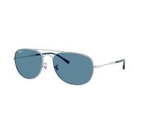 Ray-Ban Sunglasses Unisex Bain Bridge Chromance - Silver Frame Blue Lenses Polarized 57-17