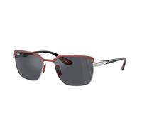 Ray - Ban Unisex Ray - Ban RB3743M F10087 Sunglasses Steel Red Grey Squared Normal