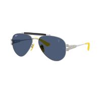 Ray - Ban Unisex Ray - Ban RB3762M F06480 Sunglasses Metal Silver Blue Pantos Normal