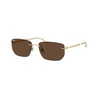 Ray - Ban Unisex Ray - Ban RB3768 001/73 Sunglasses Metal Gold Brown Geometric Normal