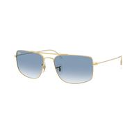 Ray - Ban Unisex Ray - Ban RB3779 EXPLORER 3 001/3F Sunglasses Metal Gold Blue Squared Normal Nuanced