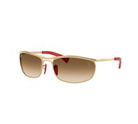 Ray - Ban Unisex Ray - Ban RB3819M F00851 Sunglasses Metal Gold Brown Round Normal